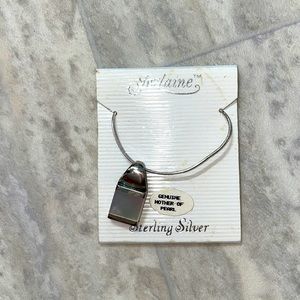 Sterling silver genuine mother or pearl necklace